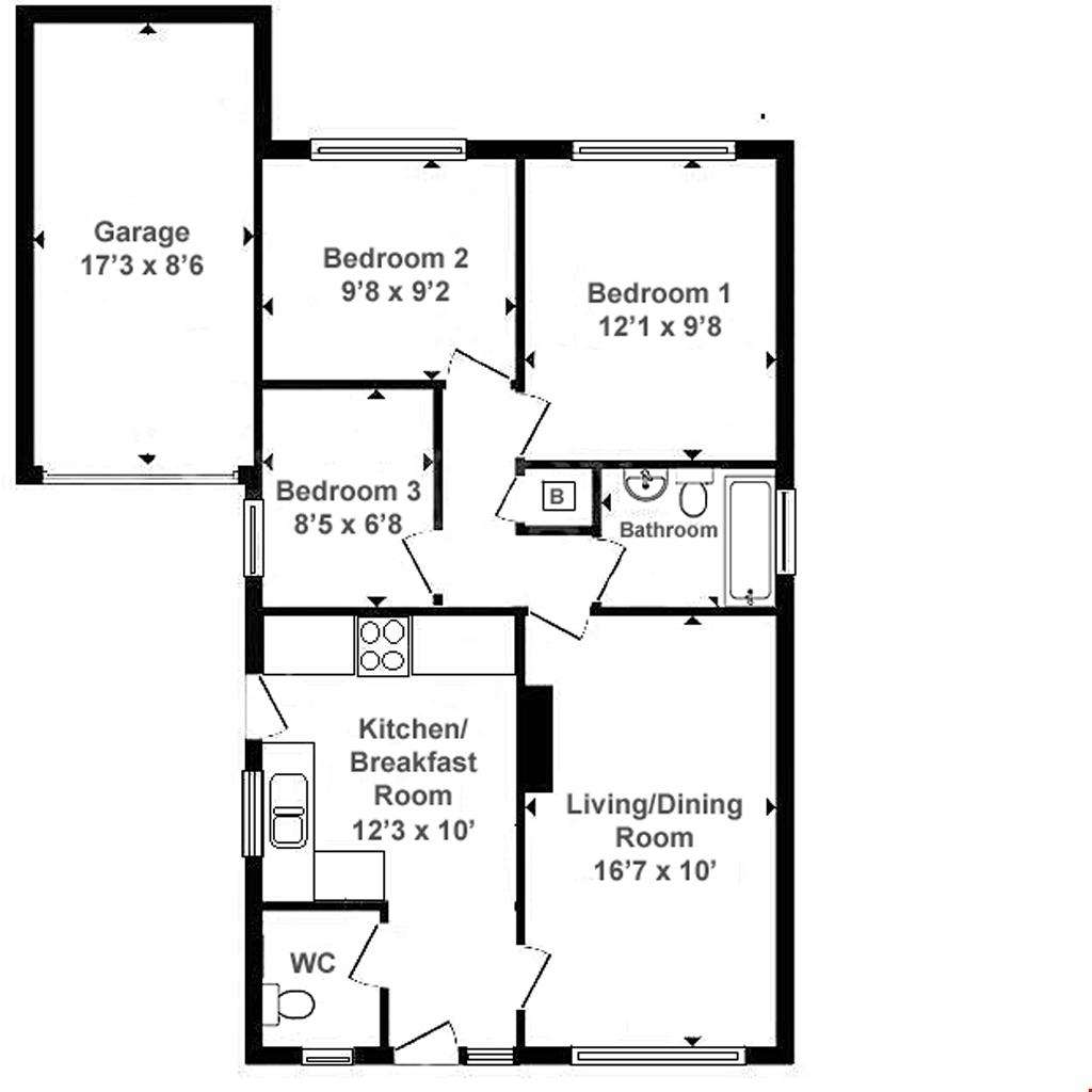 3 bedroom detached bungalow for sale - floorplan