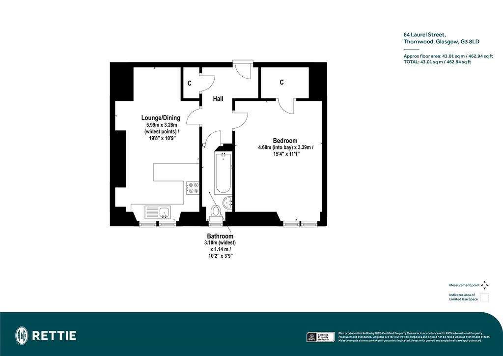 1 bedroom flat for sale - floorplan