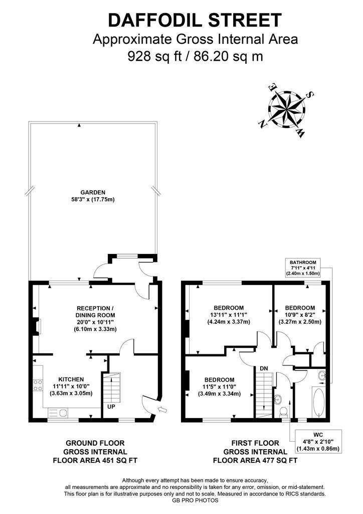 3 bedroom terraced house to rent - floorplan