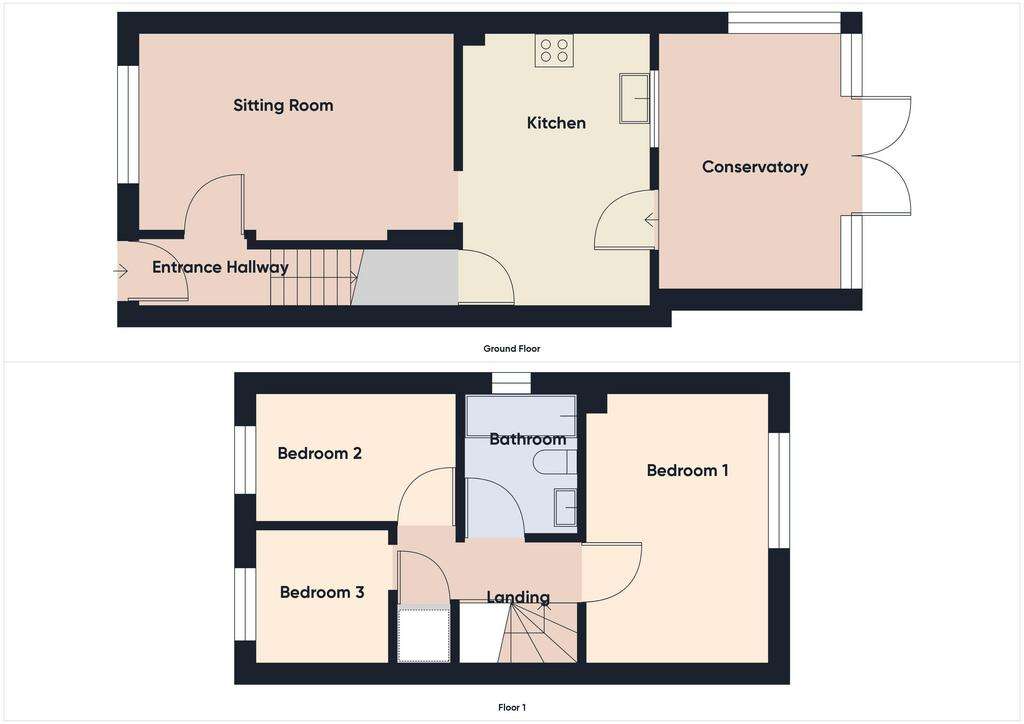 3 bedroom semi-detached house for sale - floorplan