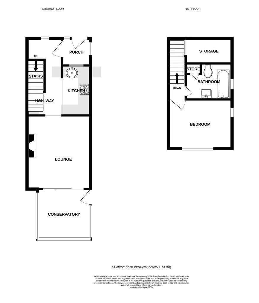 1 bedroom semi-detached house for sale - floorplan