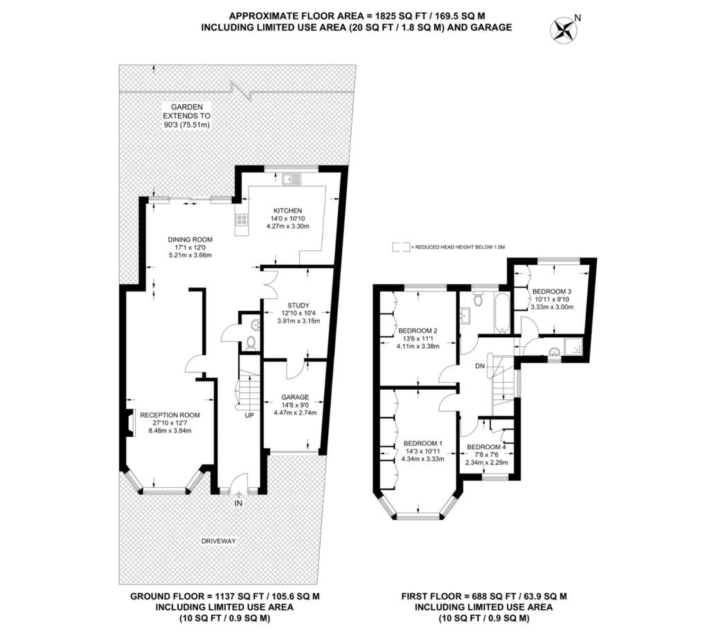 4 bedroom semi-detached house for sale - floorplan