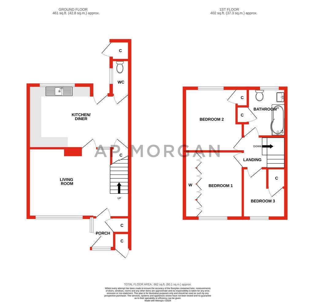 3 bedroom terraced house to rent - floorplan