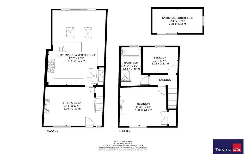 2 bedroom terraced house for sale - floorplan