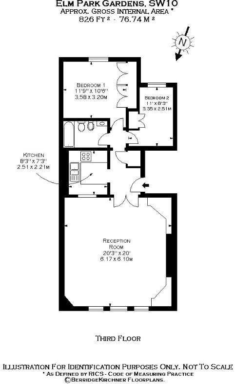 2 bedroom flat to rent - floorplan