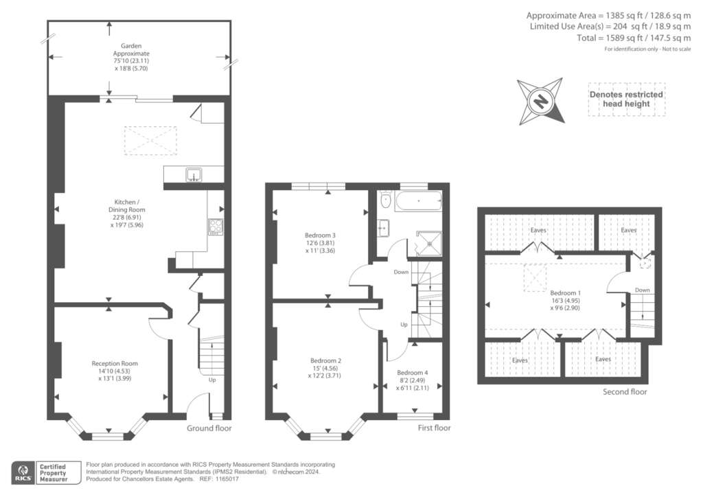 4 bedroom terraced house for sale - floorplan