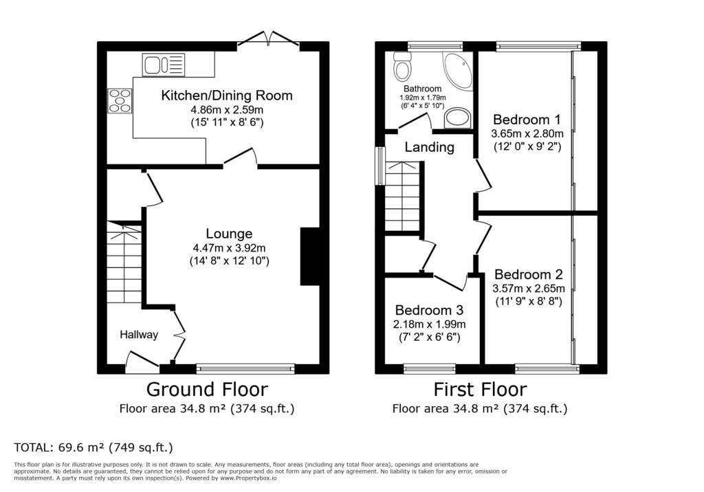 3 bedroom semi-detached house to rent - floorplan