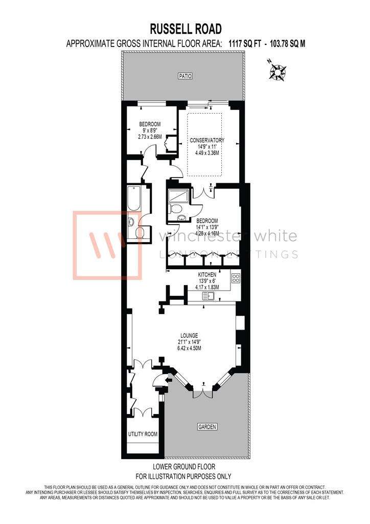 2 bedroom flat to rent - floorplan