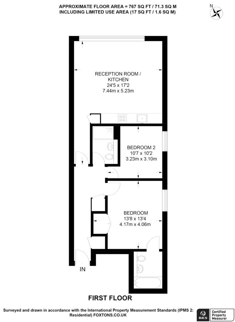 2 bedroom flat to rent - floorplan