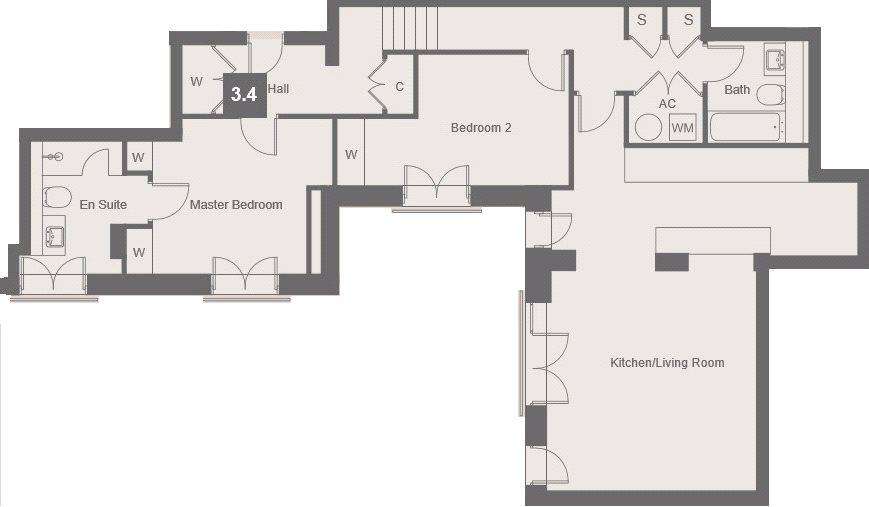 2 bedroom flat to rent - floorplan