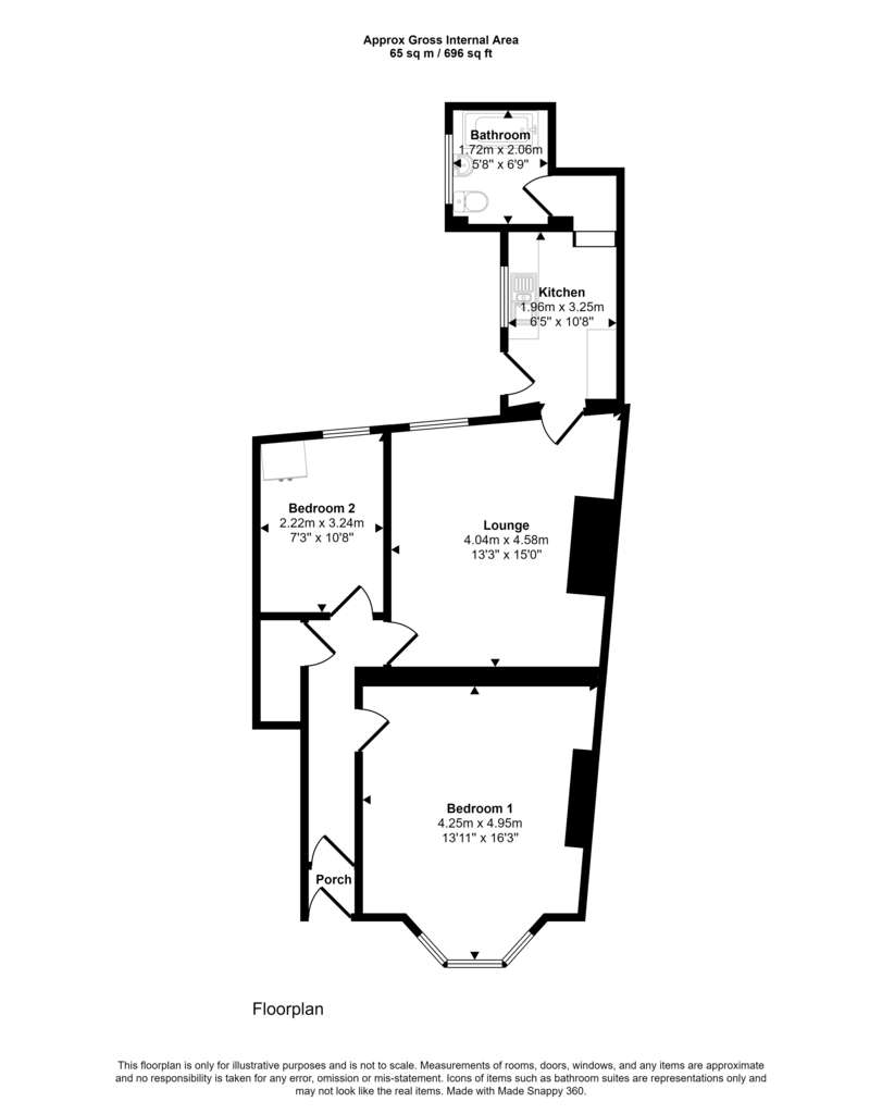 2 bedroom ground floor flat for sale - floorplan