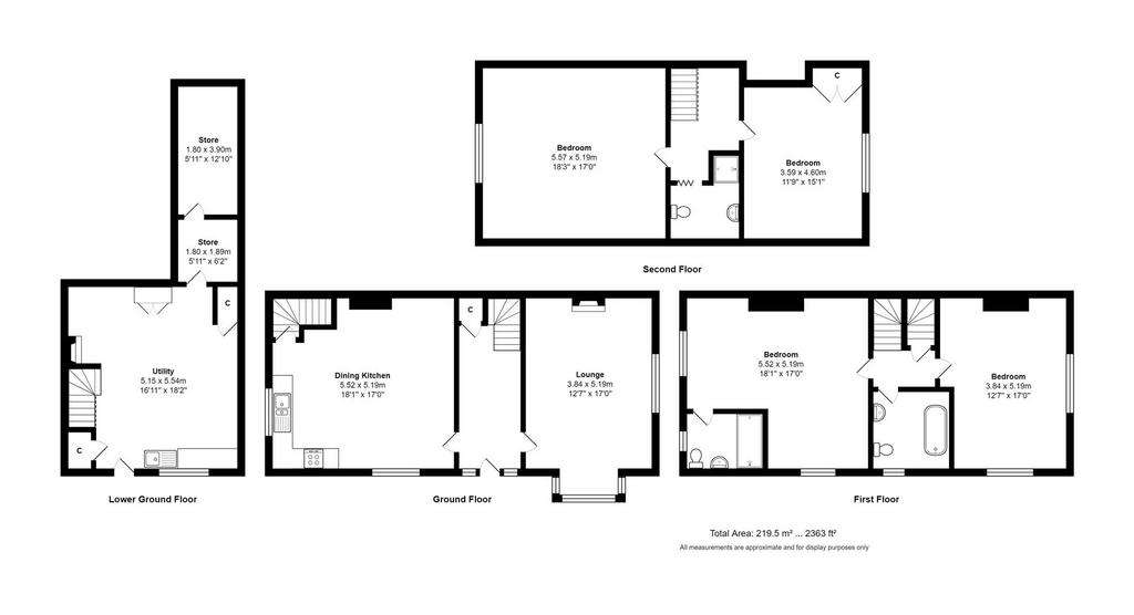 4 bedroom end of terrace house for sale - floorplan