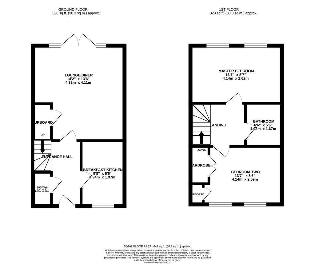 2 bedroom terraced house for sale - floorplan