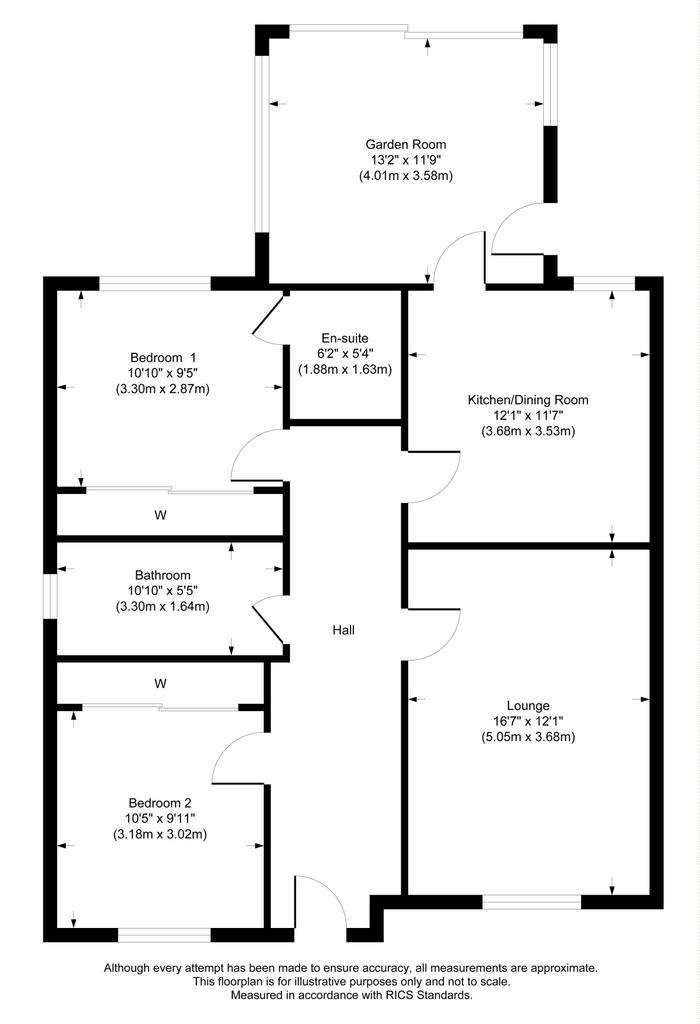 2 bedroom detached bungalow for sale - floorplan