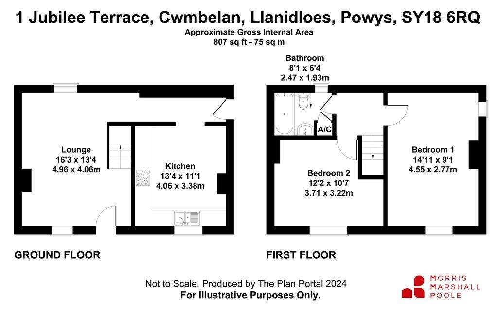 2 bedroom end of terrace house for sale - floorplan