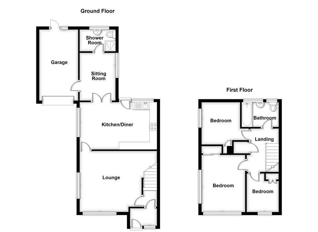 3 bedroom semi-detached house for sale - floorplan