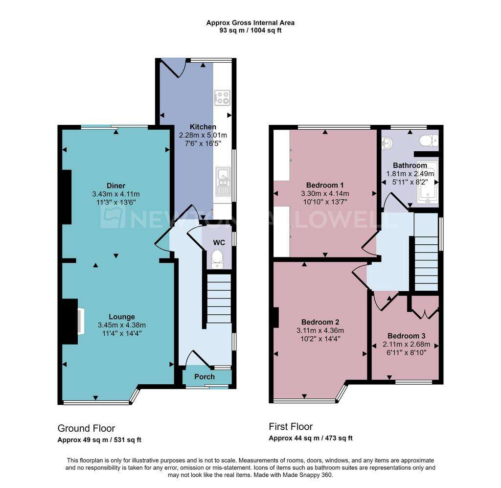 3 bedroom semi-detached house for sale - floorplan