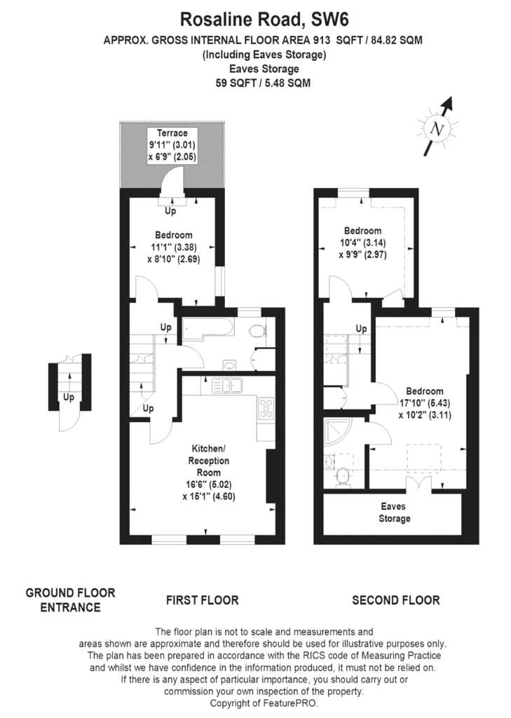 3 bedroom flat to rent - floorplan