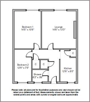 2 bedroom flat to rent - floorplan