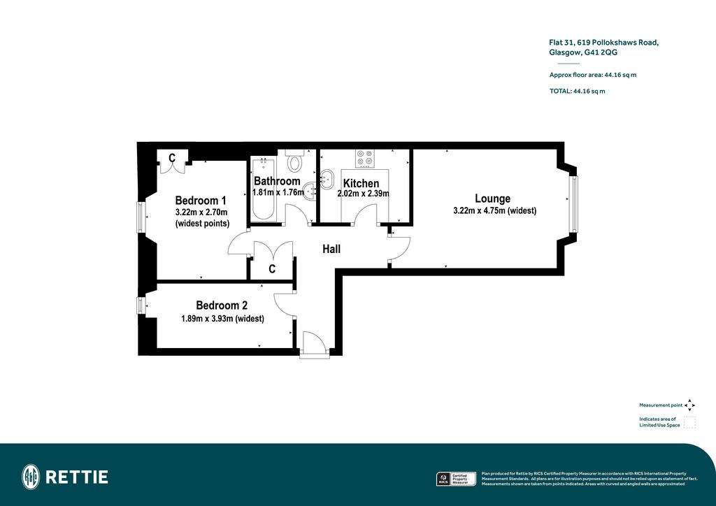 2 bedroom flat for sale - floorplan