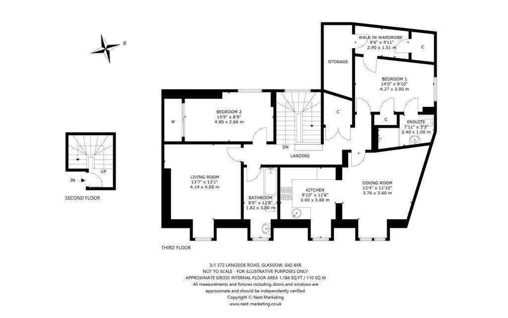 3 bedroom flat for sale - floorplan