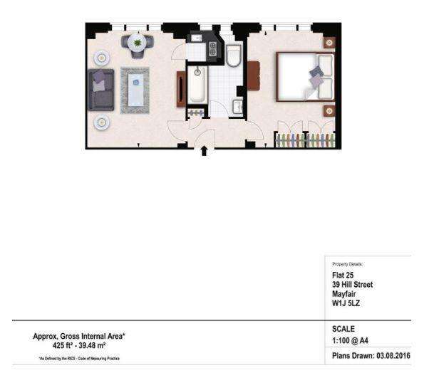 1 bedroom flat to rent - floorplan