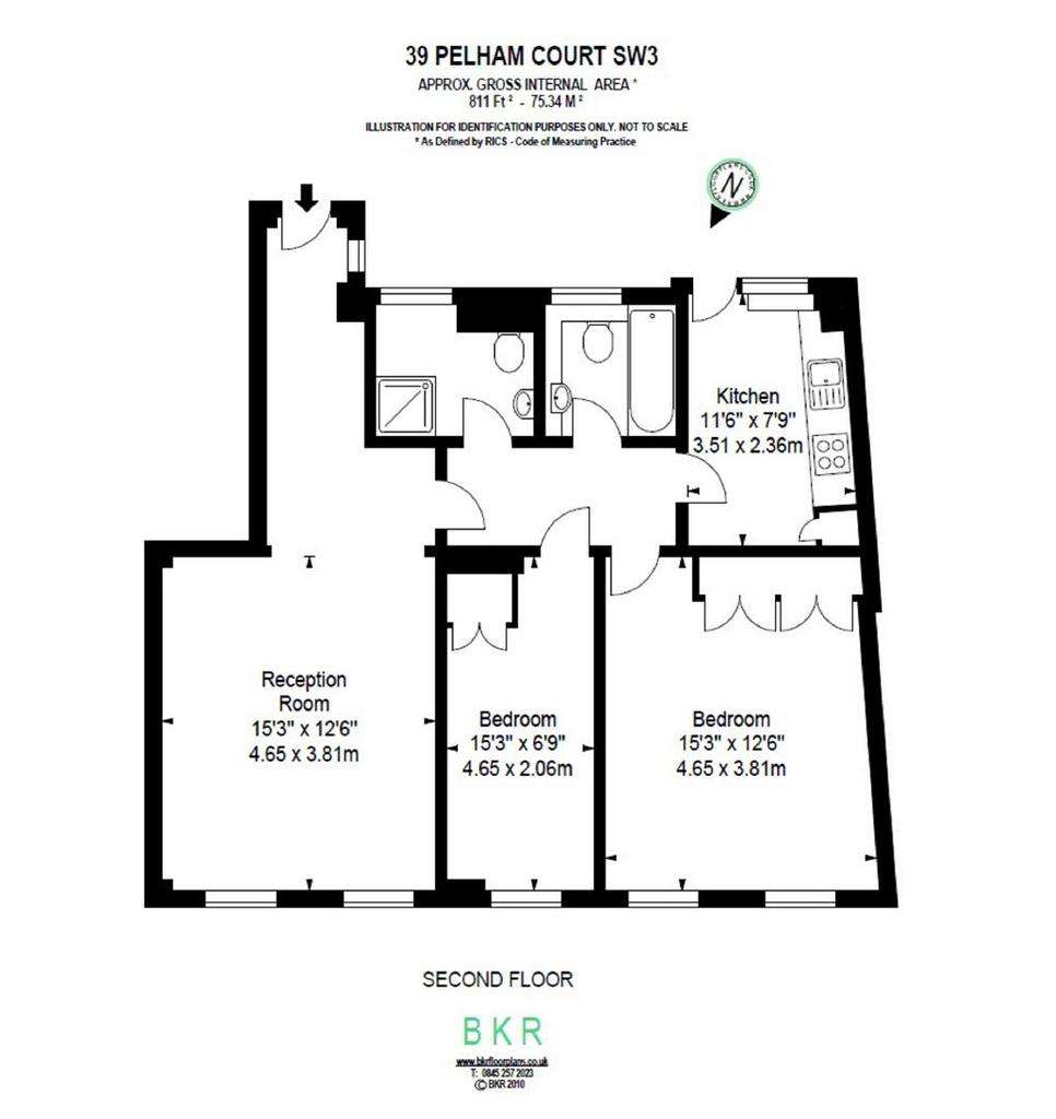 2 bedroom flat to rent - floorplan