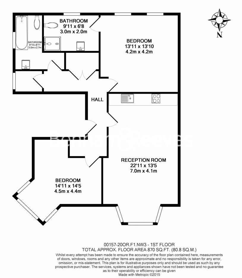 2 bedroom flat to rent - floorplan