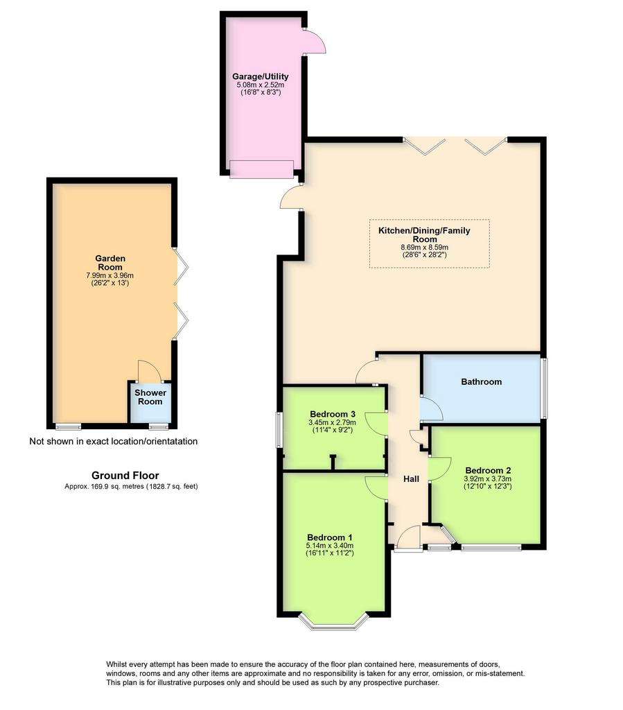 3 bedroom bungalow for sale - floorplan