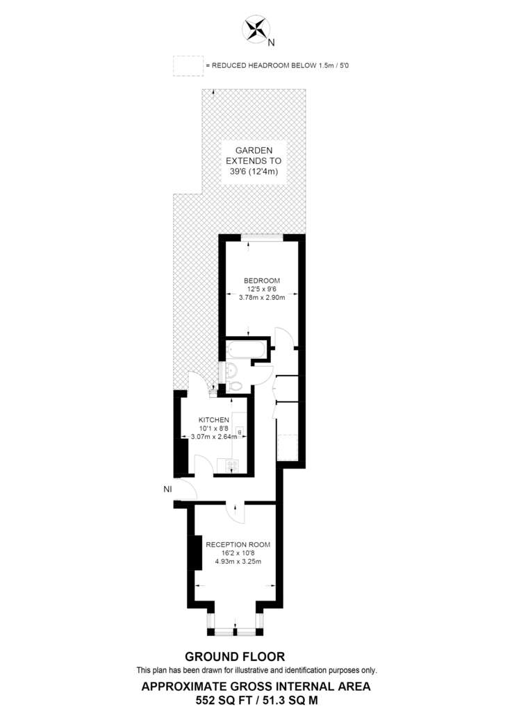 1 bedroom flat to rent - floorplan