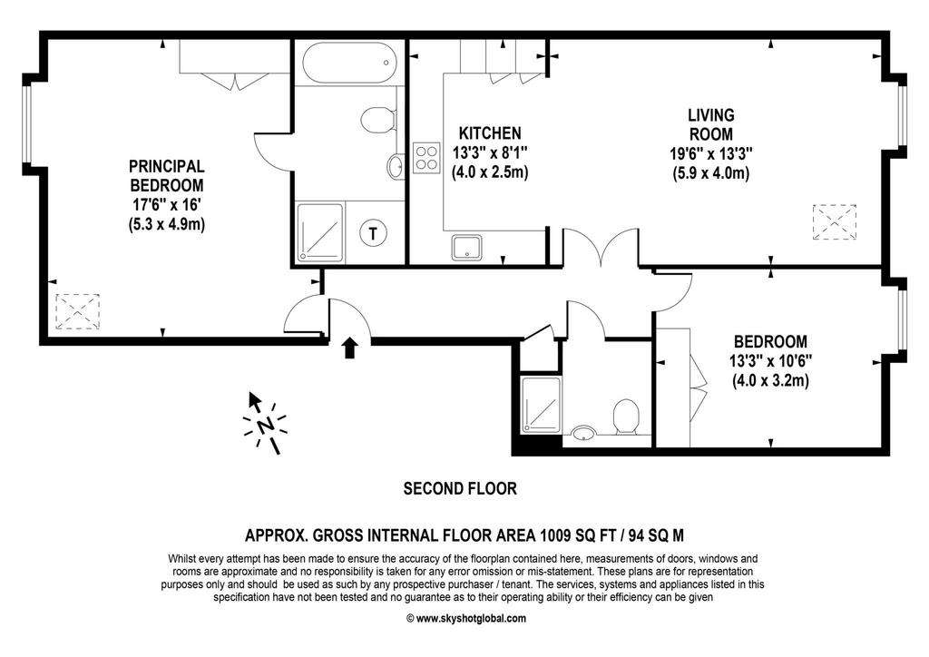 2 bedroom retirement property to rent - floorplan