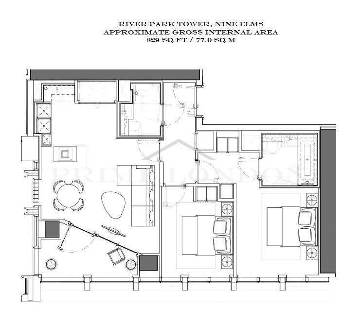 2 bedroom flat to rent - floorplan