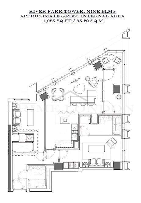 2 bedroom flat to rent - floorplan