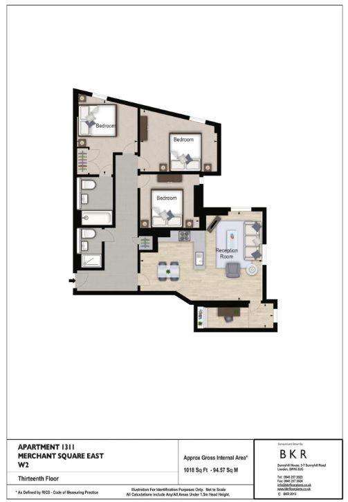 3 bedroom flat to rent - floorplan