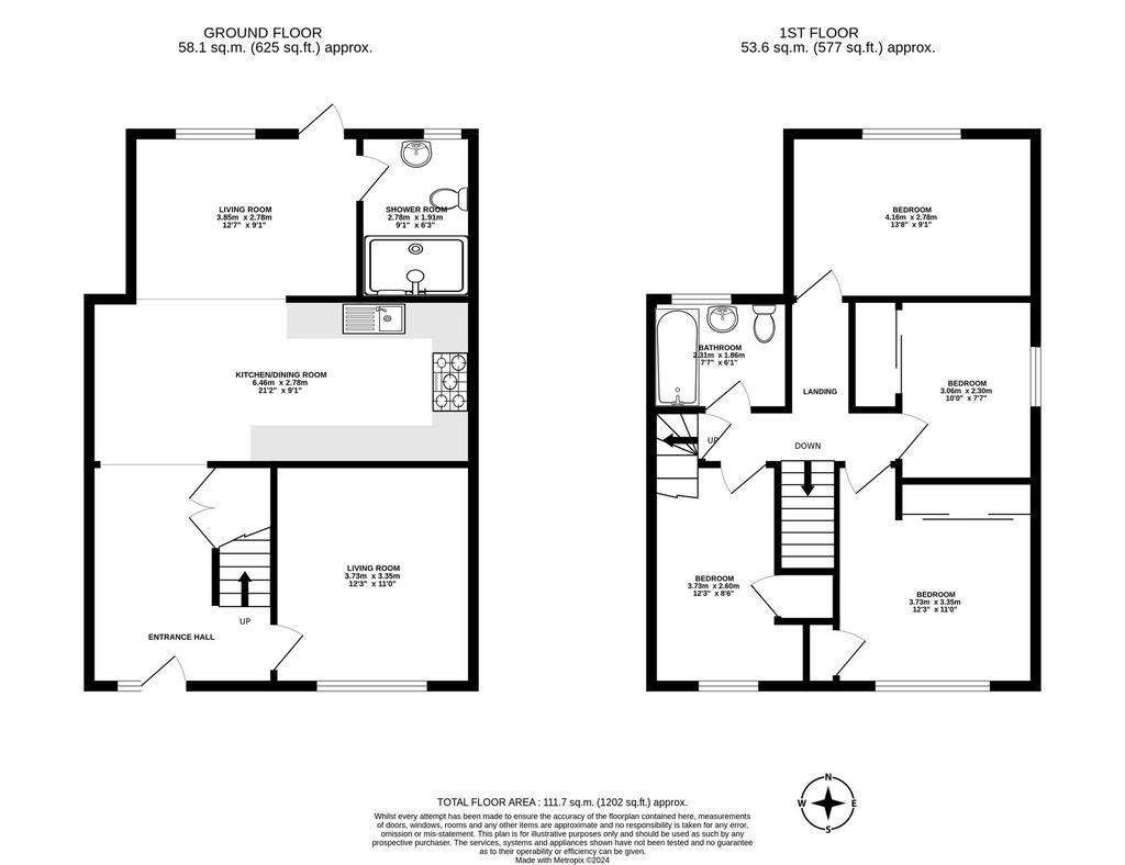 4 bedroom end of terrace house for sale - floorplan