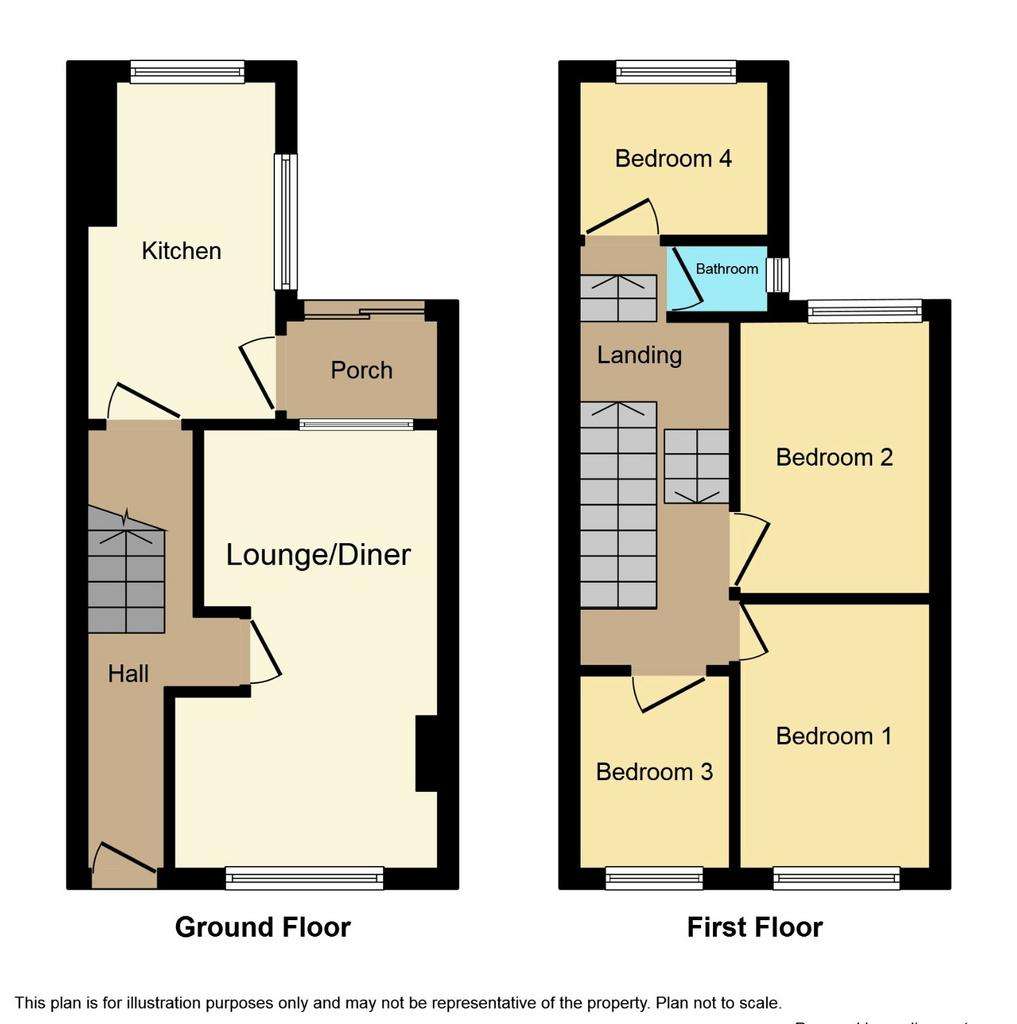 4 bedroom terraced house for sale - floorplan