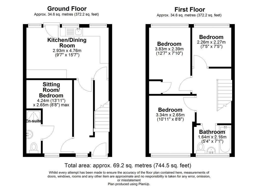 3 bedroom terraced house for sale - floorplan