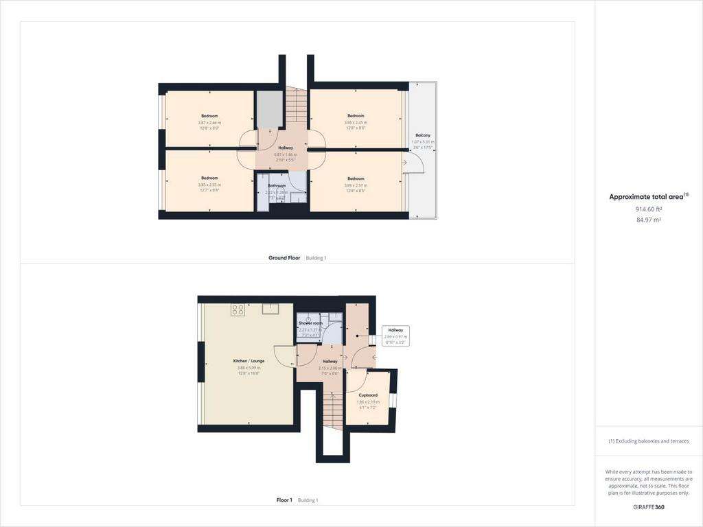 4 bedroom flat to rent - floorplan