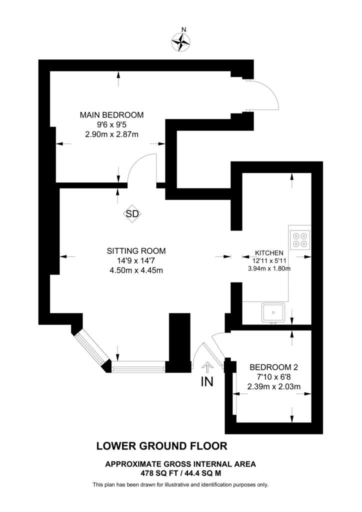 1 bedroom flat to rent - floorplan