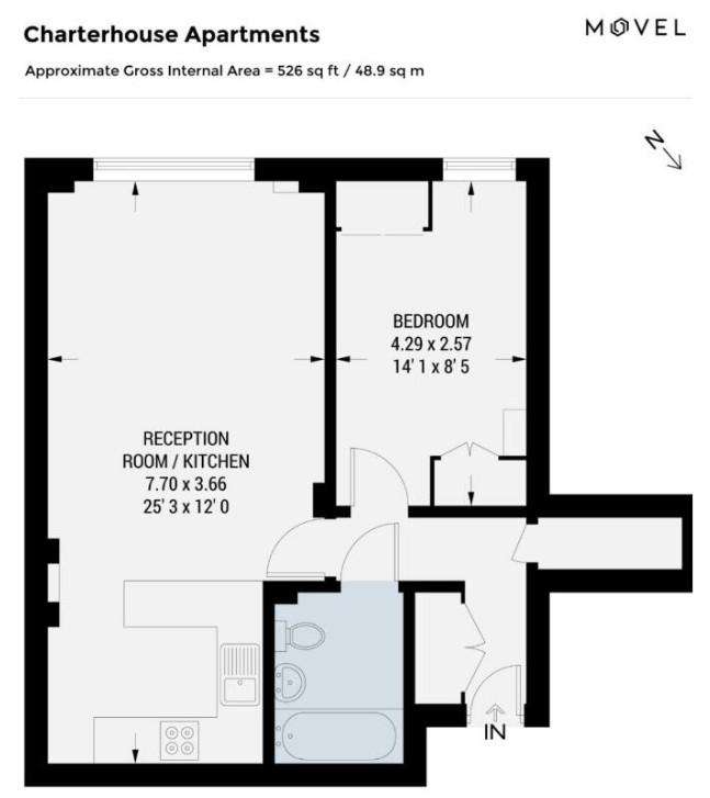 1 bedroom flat to rent - floorplan