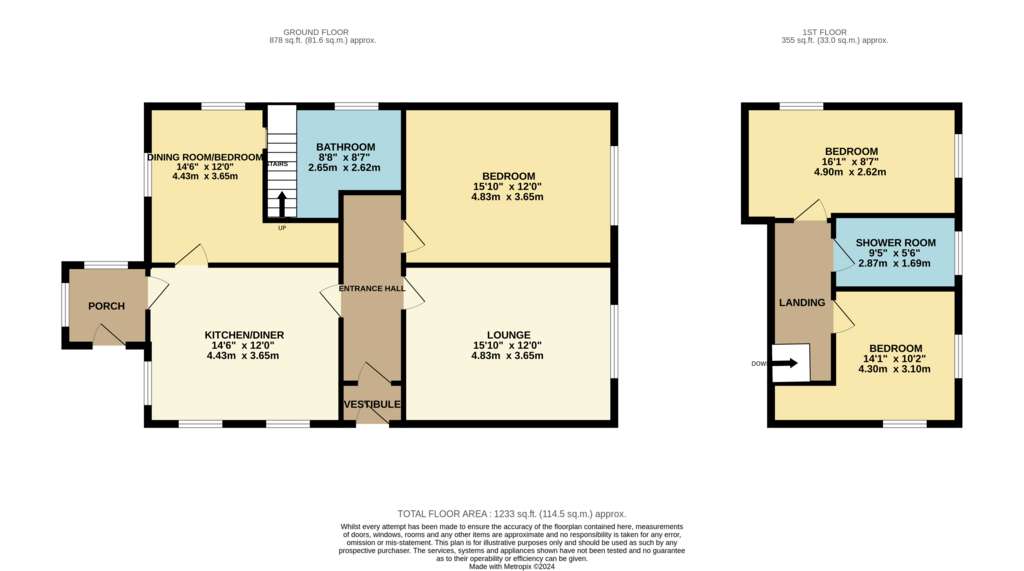 3 bedroom bungalow for sale - floorplan