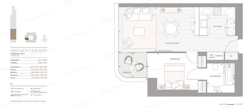 1 bedroom flat to rent - floorplan