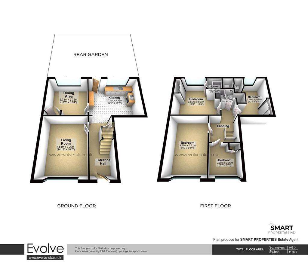 4 bedroom terraced house for sale - floorplan