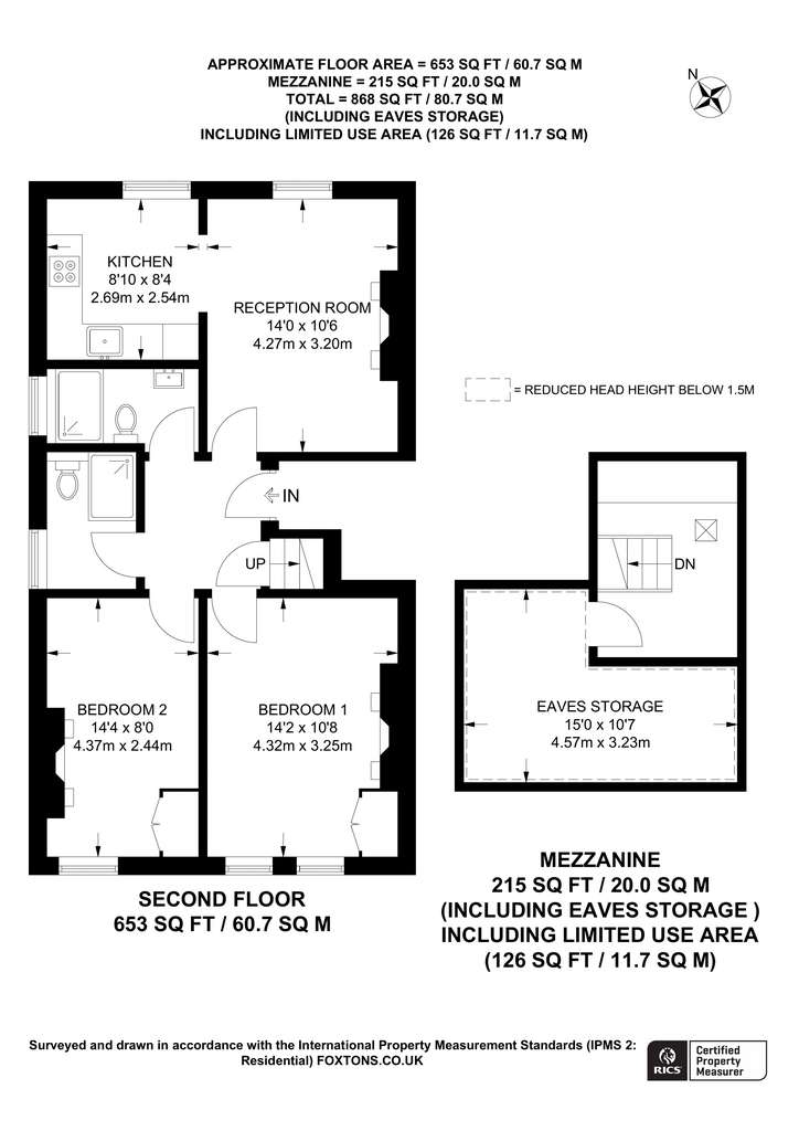 2 bedroom flat to rent - floorplan