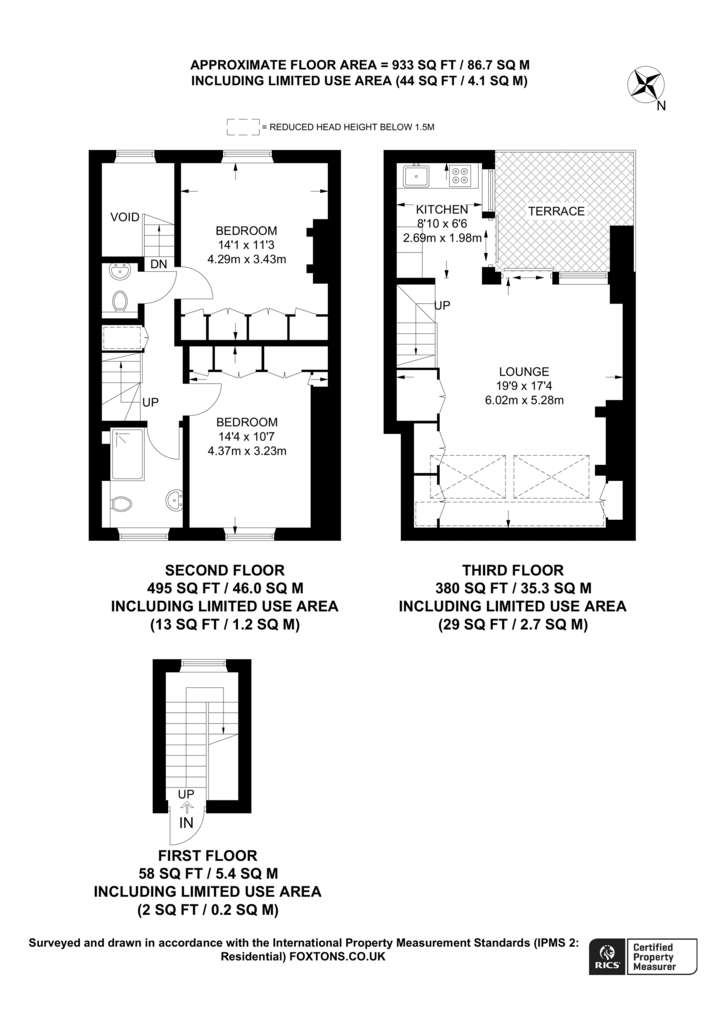 2 bedroom flat to rent - floorplan