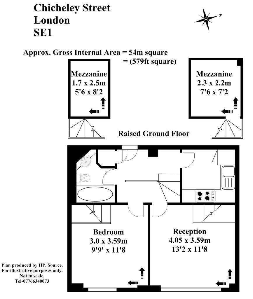 1 bedroom flat to rent - floorplan