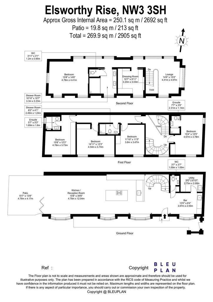 5 bedroom end of terrace house to rent - floorplan