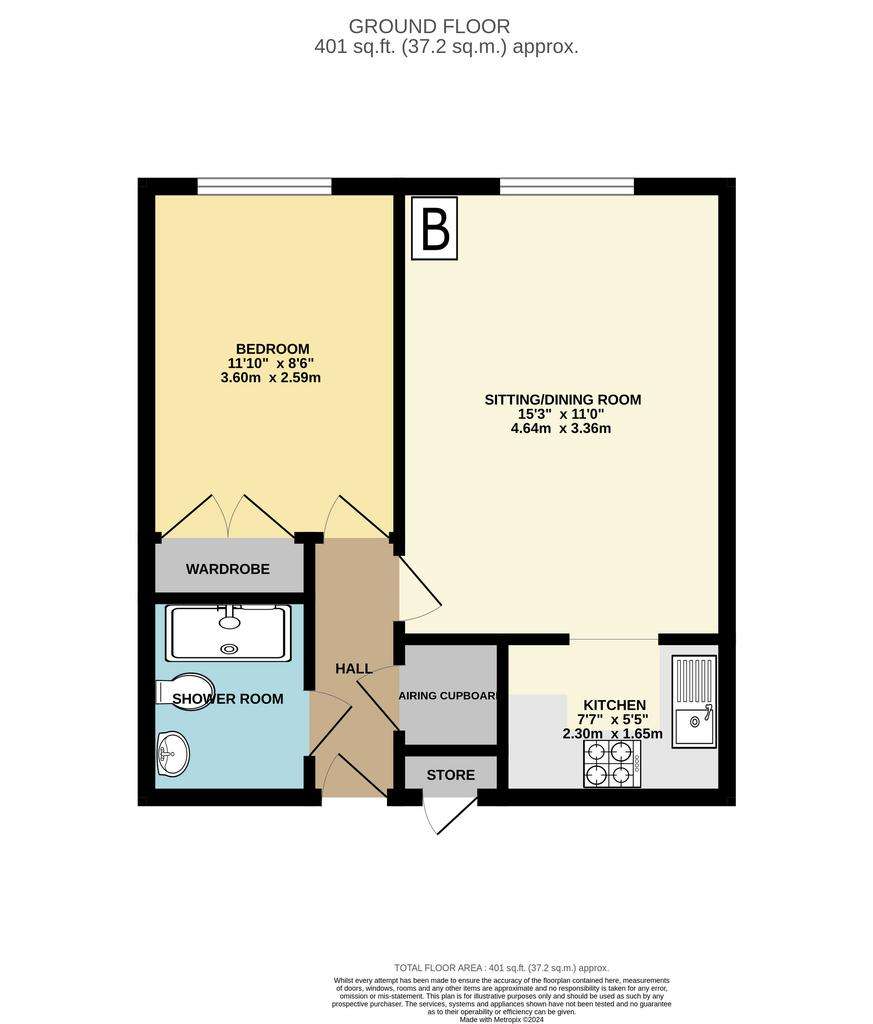 1 bedroom flat for sale - floorplan