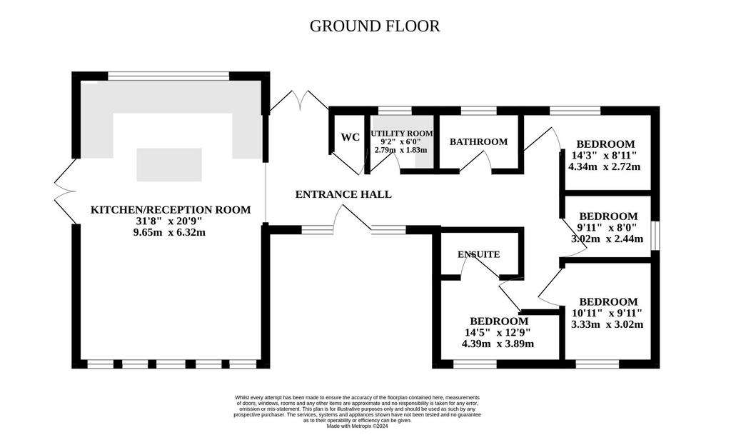 4 bedroom detached bungalow for sale - floorplan