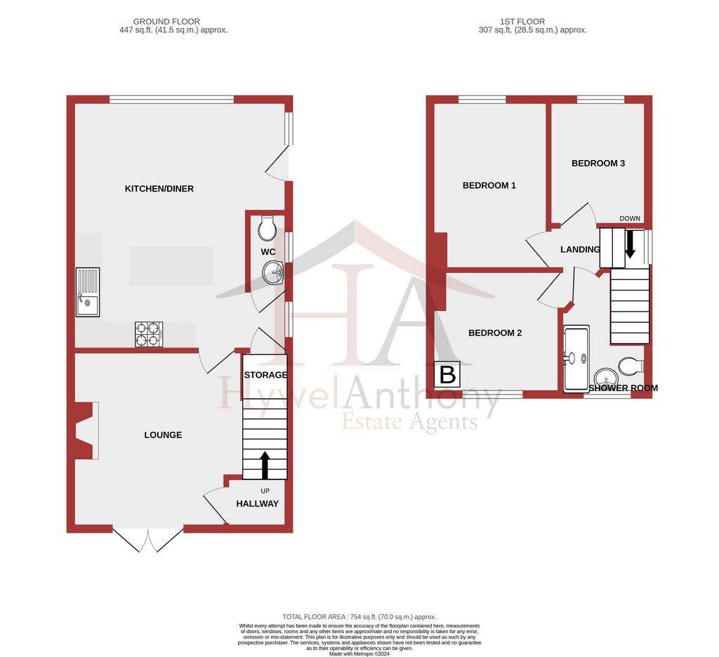 3 bedroom semi-detached house for sale - floorplan